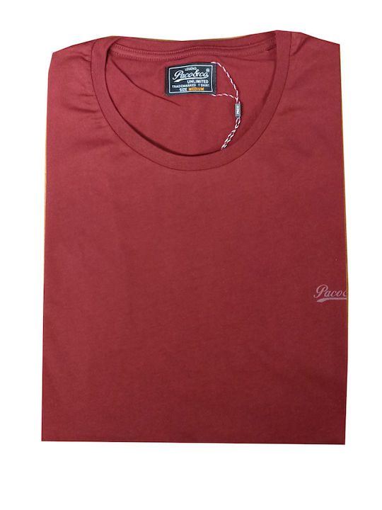 Paco & Co Men's Short Sleeve T-shirt Burgundy