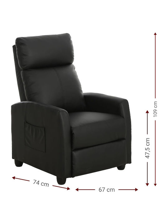 Fray Relaxsessel Friseurwaschbecken aus Kunstleder Schwarz 67x74x109cm