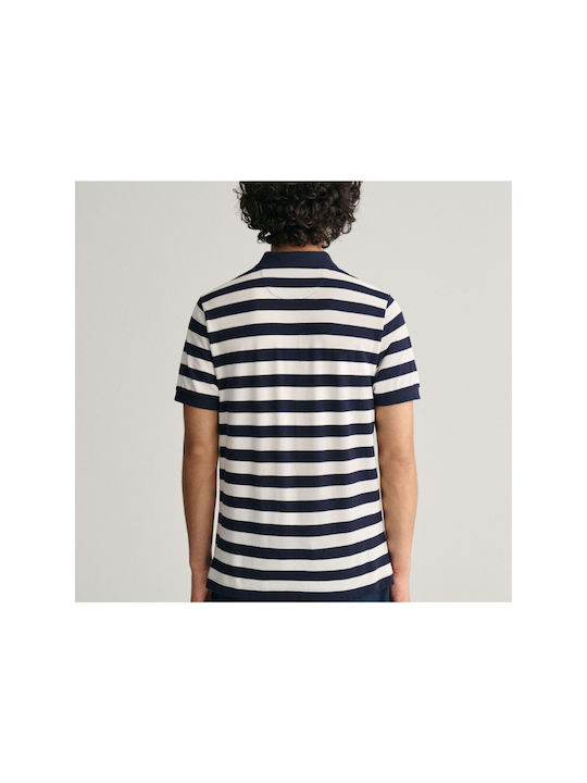 Gant Bluza Bărbătească cu Mânecă Scurtă Polo dark blue