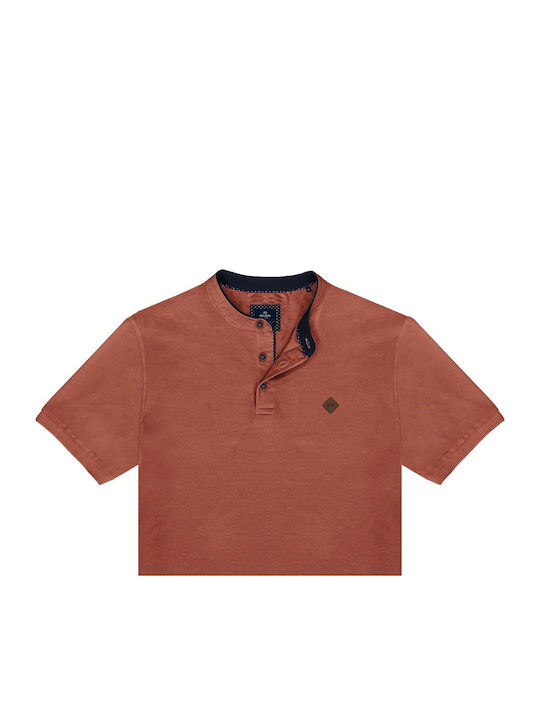 Double Herren Kurzarmshirt Polo Terracota