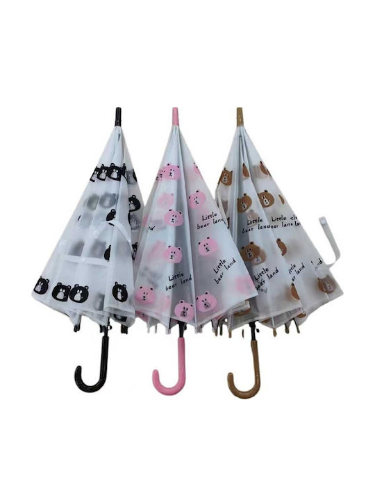 Umbrelă pentru copii Mâner curbat neagră cu diametrul de 55cm.