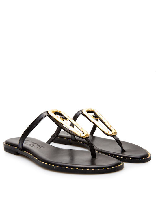 Makis Kotris Women's Flat Sandals in Black Color