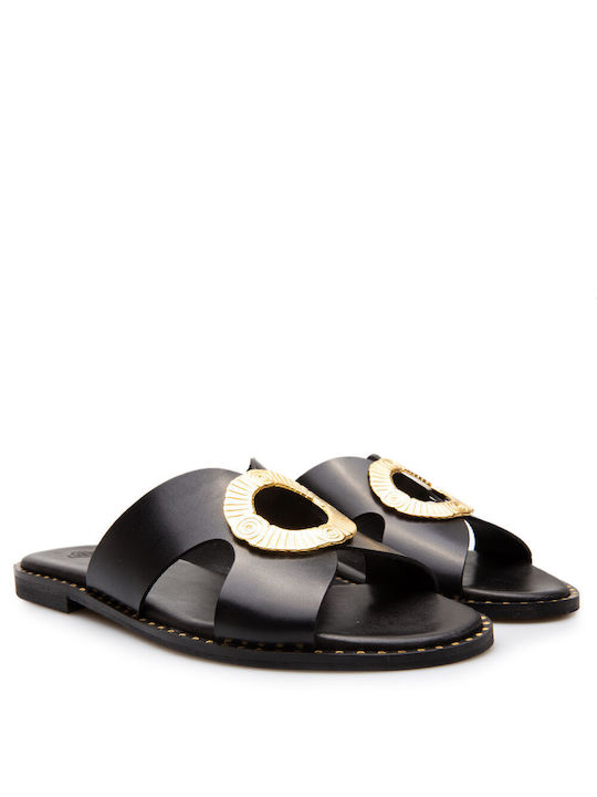 Makis Kotris Women's Flat Sandals in Black Color