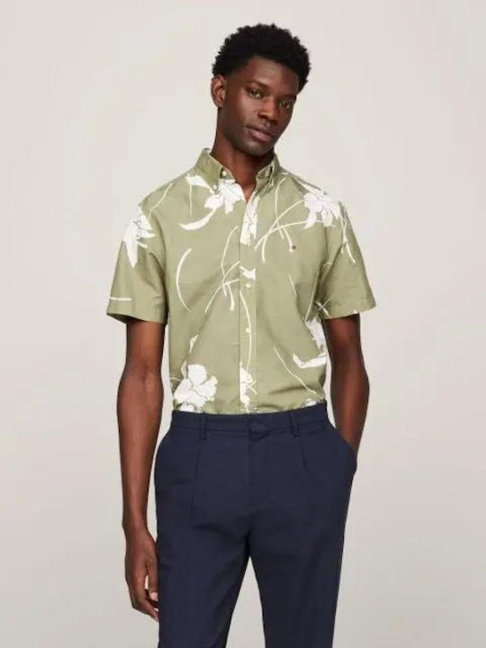 Tommy Hilfiger Men's Shirt Short Sleeve Khaki