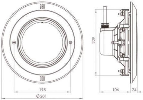 Astral Pool LED Pool-Scheinwerfer mit Mehrfarbiger (RGB) Beleuchtung 75435