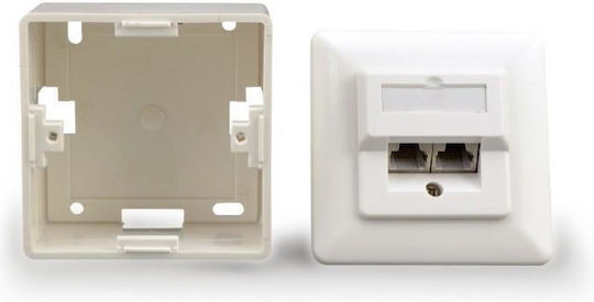 Cablexpert Διπλή Εξωτερική Πρίζα Δικτύου RJ45 Τύπου Cat5 GM-2S5E01