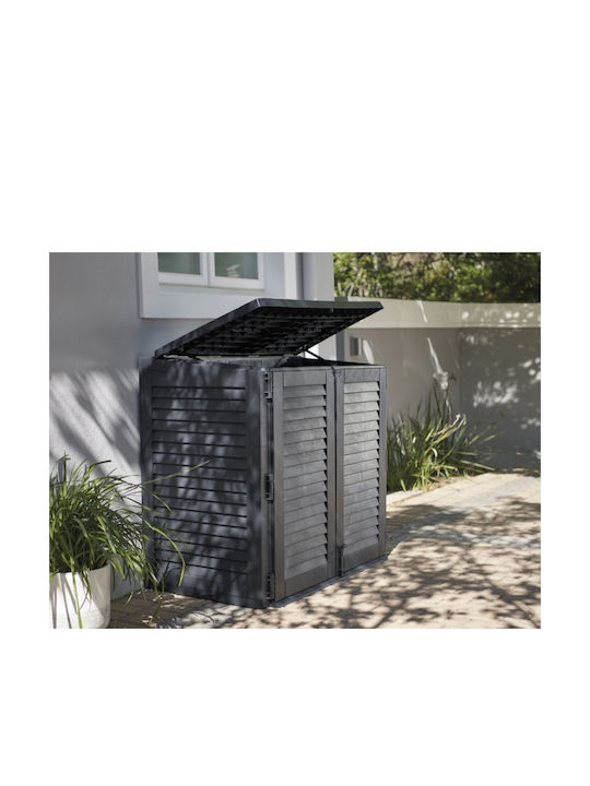 Außenlagerbox aus Polypropylen 780Es Schwarz L117xB74xH110cm
