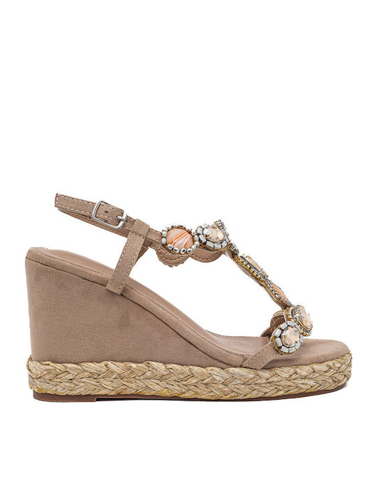 Damenplattformen Beige