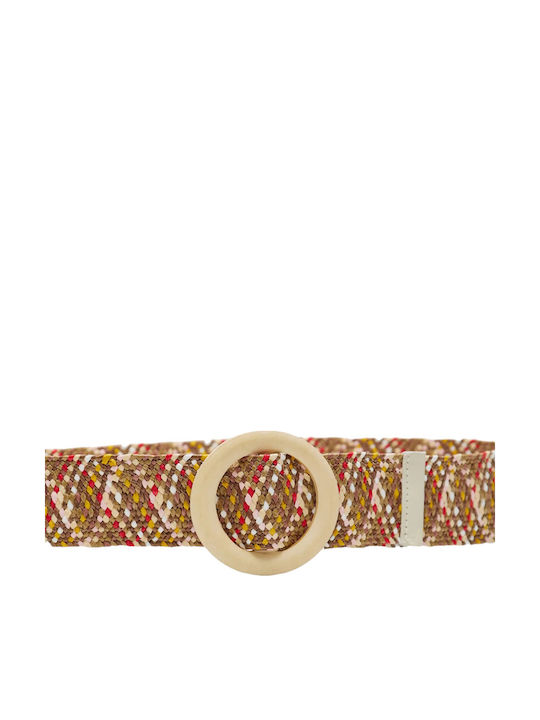 Funky Buddha Elastic Women's Belt Beige FBL009-135-10-Beige