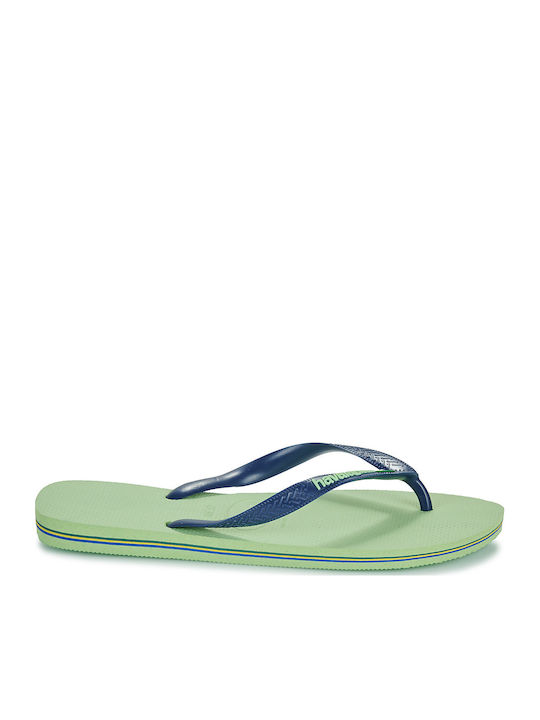 Havaianas Brasil Logo Flip Flops Πράσινα