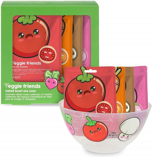 Mad Beauty Veggie Friends Salad Bowl Face & Eye Masks 4 Pieces