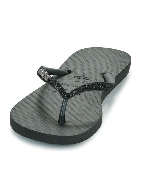 Slim Glitter II Flip Flops in Black Colour
