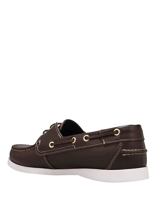 Καλογήρου Men's Boat Shoes Brown