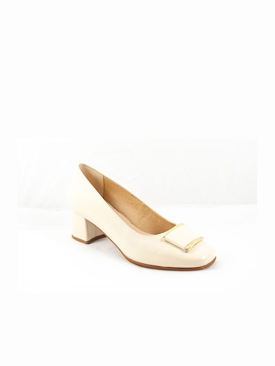 Ragazza Patent Leather Beige Low Heels