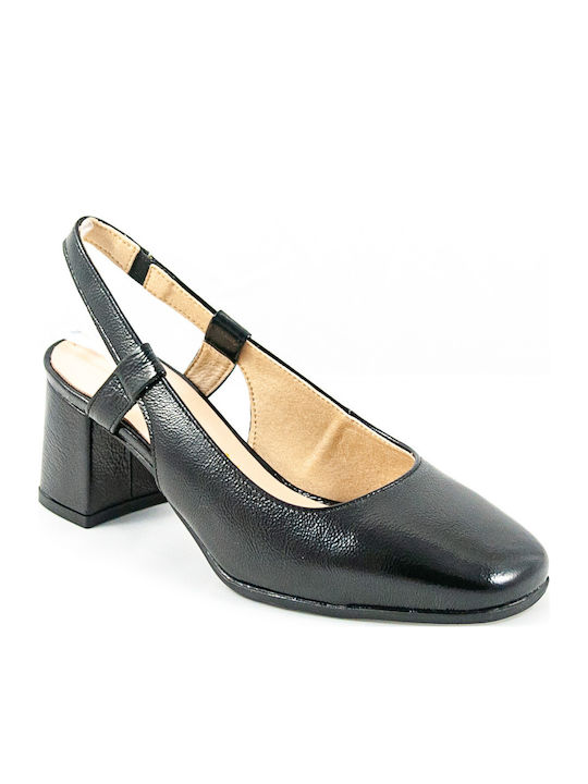 Patent Leather Black Medium Heels