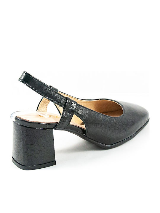 Patent Leather Black Medium Heels