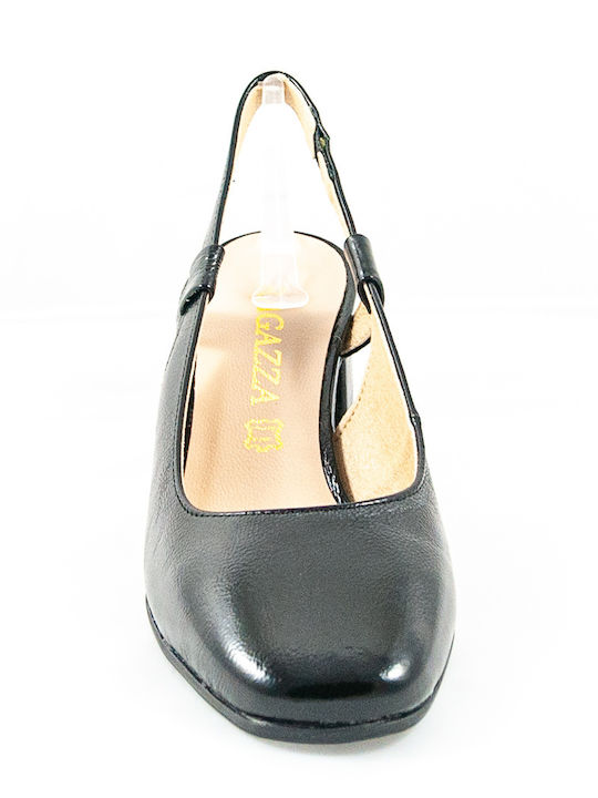 Patent Leather Black Medium Heels