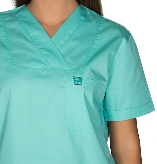 Alezi Unisex Σετ Ιατρικό Παντελόνι και Μπλούζα Τιρκουάζ