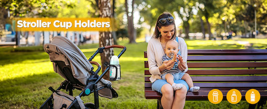Uncle George Ποτηριού Bicycle Bottle Holder Compatible for General Purpose Stroller, Scooter, Skateboard 15x6.5cm