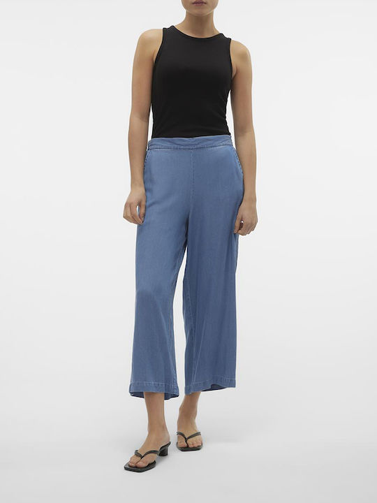 Bree Ψηλόμεσο Γυναικείο Jean Παντελόνι σε Wide Γραμμή Medium Blue Denim