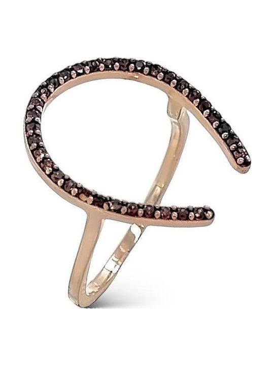 Xryseio Damen Ring mit Zirkonia aus Silber Vergoldet