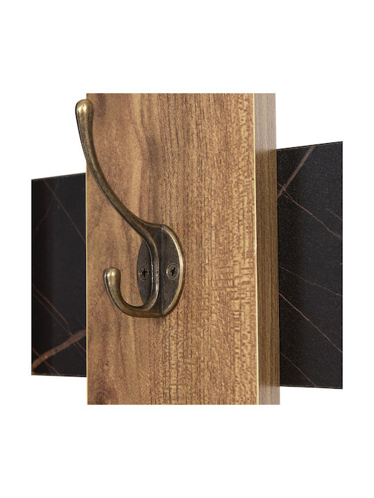 HomeMarkt Wall Hanger Wesson Wooden 16 Hooks Black 64x4x79cm