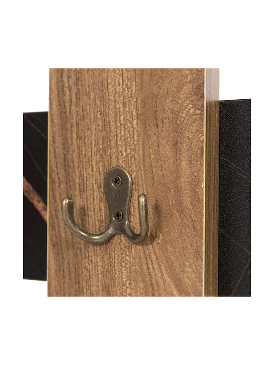 HomeMarkt Wall Hanger Wesson Wooden 16 Hooks Black 64x4x79cm