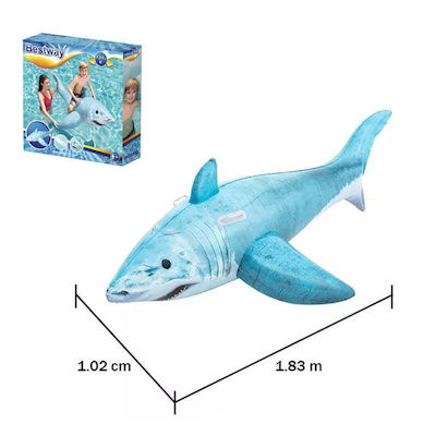 Bestway Παιδικό Φουσκωτό Ride On Θαλάσσης Χειρολαβές Καρχαρίας 1.83m X 1.02m #41405 Bestway Inflatable Shark