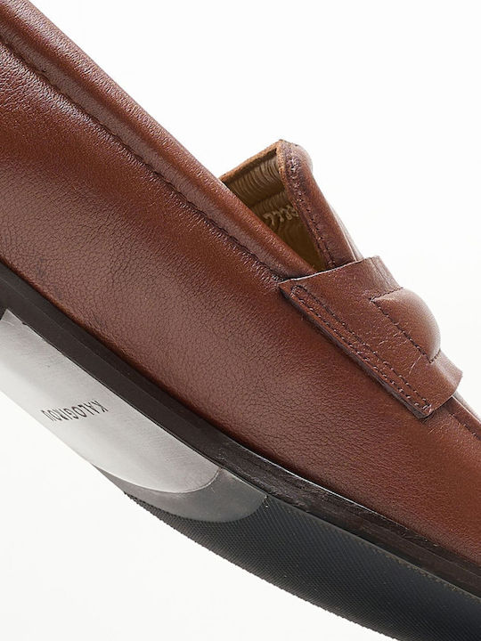 Δερμάτινα Ανδρικά Loafers σε Ταμπά Χρώμα