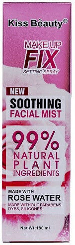 Makeup Fixing Spray Kiss Beauty Soothing Facial Mist Rose Water 180 Ml