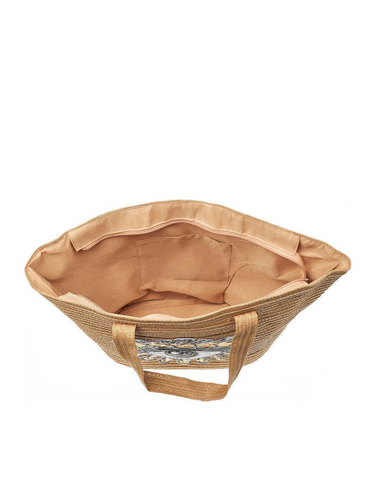 Verde Straw Beach Bag Beige