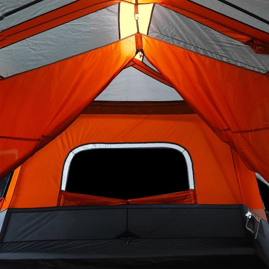 vidaXL Καλοκαιρινή Σκηνή Camping Πορτοκαλί για 10 Άτομα 443x437x229εκ.