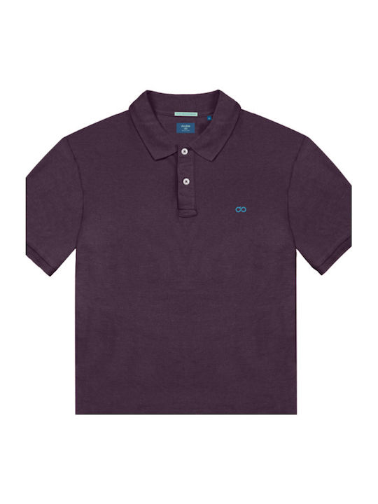 Double Men's Blouse Polo Purple