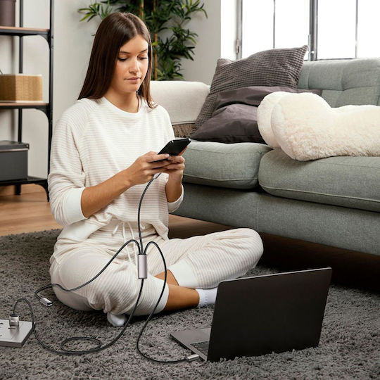 Tech-protect Ultraboost 3in1 Lightning & Type-c & Micro-usb Cable 3.5a 100cm Grey
