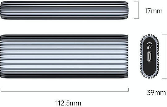 Orico Θήκη για Σκληρό Δίσκο M.2 PCI Express NVME με σύνδεση Type-C σε Γκρι χρώμα