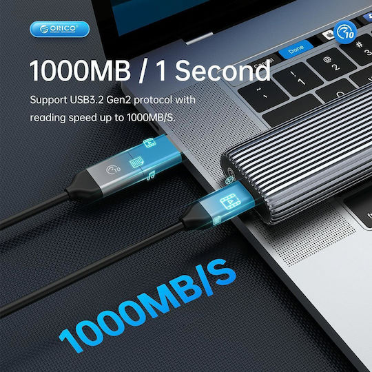 Orico Θήκη για Σκληρό Δίσκο M.2 PCI Express NVME με σύνδεση Type-C σε Γκρι χρώμα