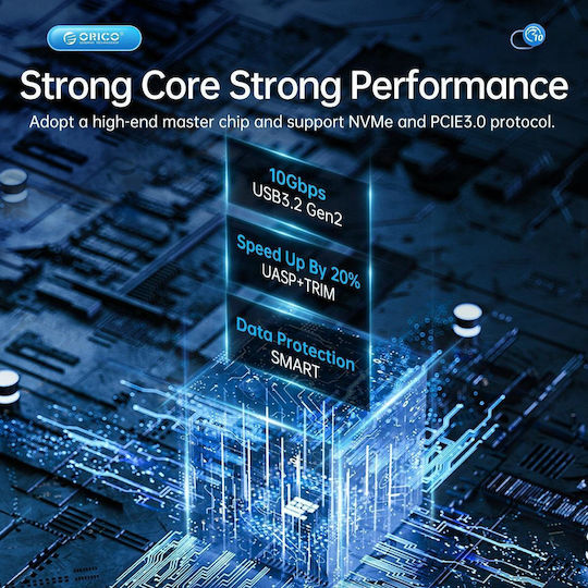 Orico Θήκη για Σκληρό Δίσκο M.2 PCI Express NVME με σύνδεση Type-C σε Γκρι χρώμα