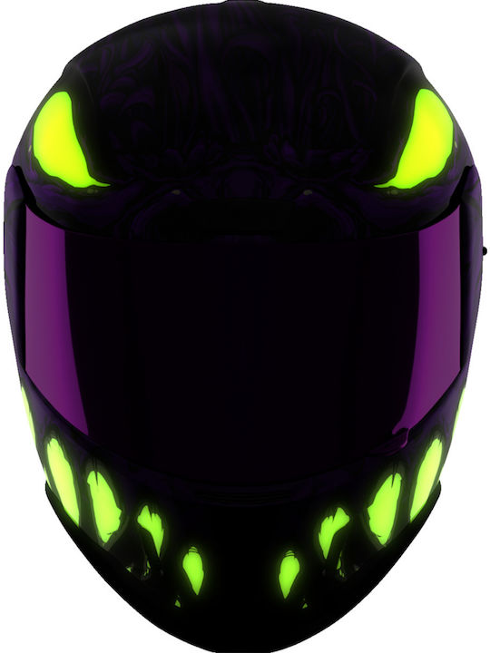 Icon Face Airform Light Purple Motorcycle Helmet Full Face DOT / ECE 22.05 with Sunvisor