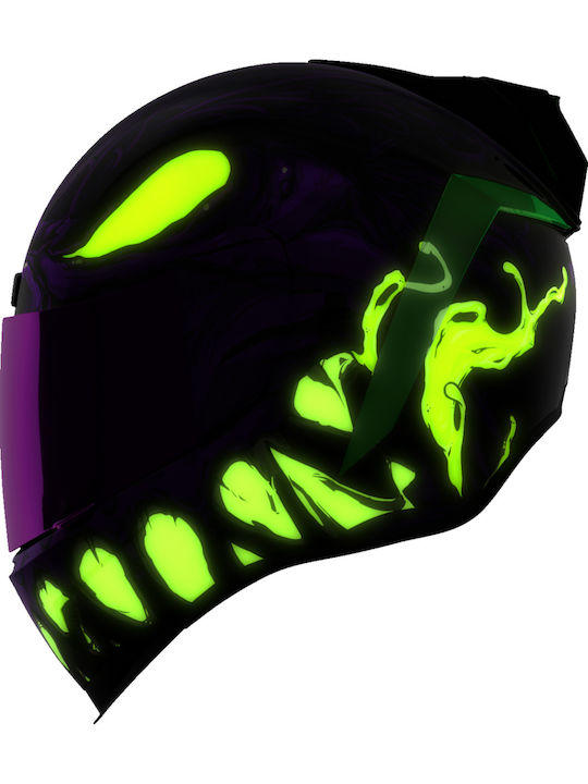 Icon Face Airform Light Purple Motorcycle Helmet Full Face DOT / ECE 22.05 with Sunvisor