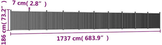 vidaXL Πάνελ Περίφραξης από WPC σε Γκρι Χρώμα 1.86x1.86m