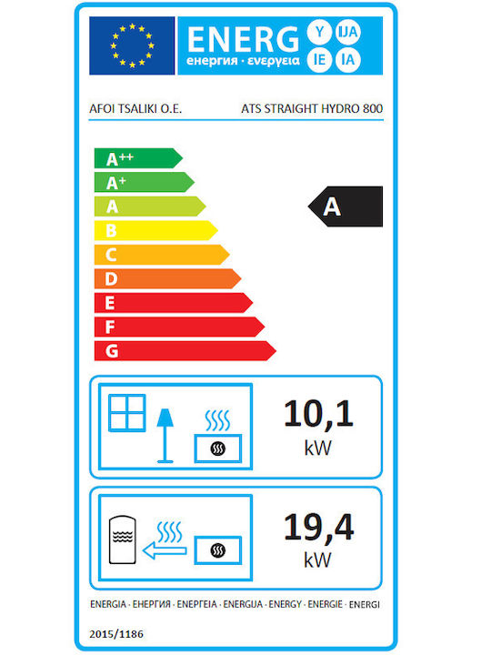 Thermiki ATS Straight Hydro 800 Ενεργειακό Τζάκι Ξύλου 10.1kW Ίσιο με Συρόμενη Ανοιγόμενη Πόρτα