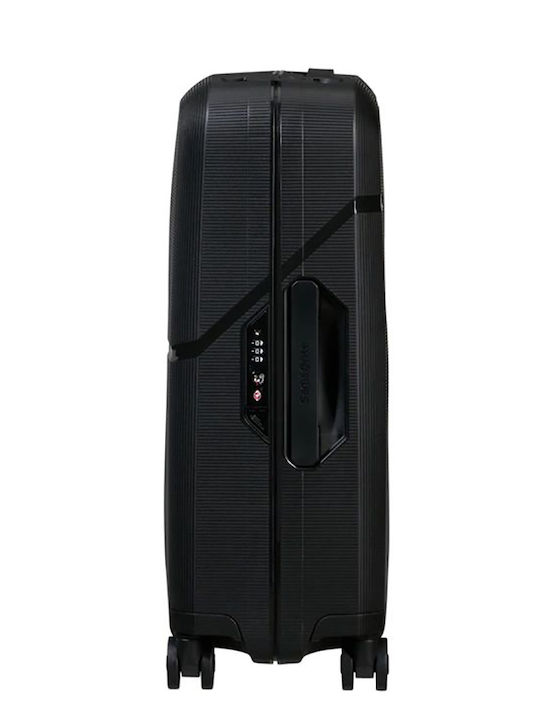 Samsonite MAGNUM Μεσαία Βαλίτσα Ταξιδίου Σκληρή Μαυρο με 4 Ρόδες Ύψους 69εκ.