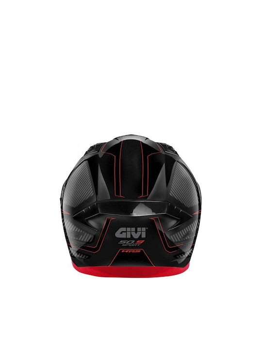 Givi H50.9 Enigma Black/Titanium/Red Κράνος Μηχανής Full Face ECE 22.06 με Pinlock και Sunvisor