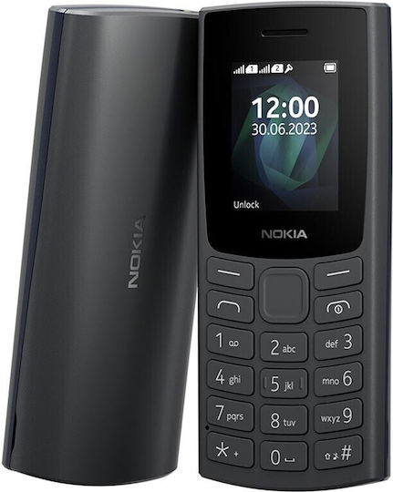 Nokia 105 4G Dual SIM Κινητό με Κουμπιά (Αγγλικό Μενού) Μαύρο