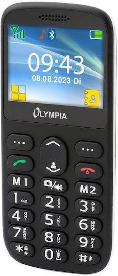 Olympia Sun Dual SIM Κινητό με Μεγάλα Κουμπιά Μαύρο