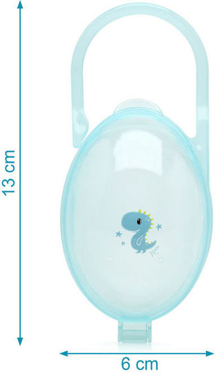 Kiokids Θήκη Πιπίλας Little Dinosaur από Πλαστικό Μπλε