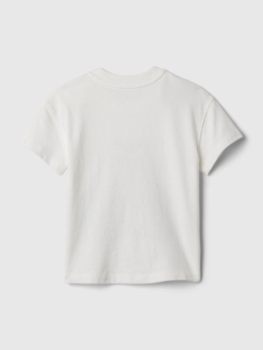 GAP Kids' Blouse Short Sleeve Off White Logo Graphic