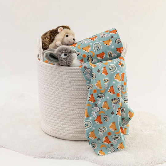 Borea Fox Baby Sheets Set Cradle Cotton Turquoise 70x120cm 2pcs