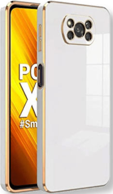 Bodycell Gold Plated Silicone Back Cover White (Poco X3)