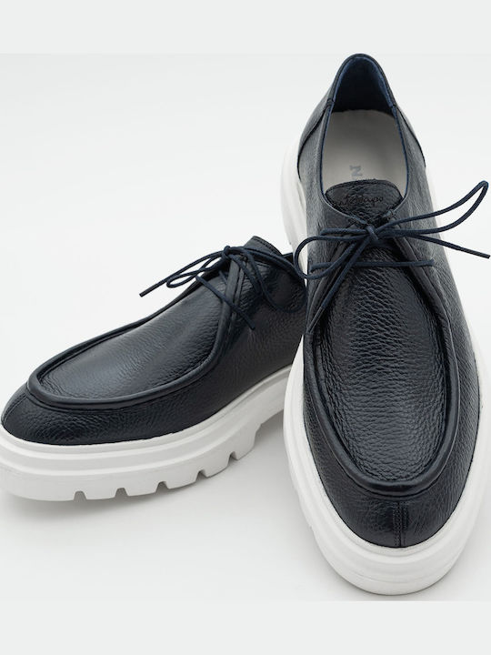 Leder Herren Oxfords Blau